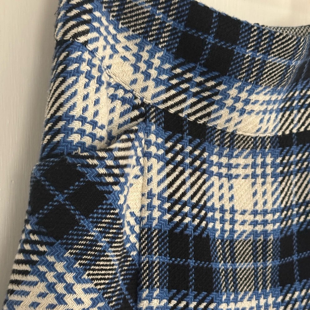 Anthro Maeve Plaid Blue and White Women's Skirt Size 4